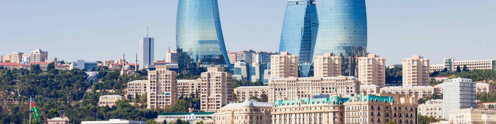 View of the skyscrapers of Baku in Azerbaijan